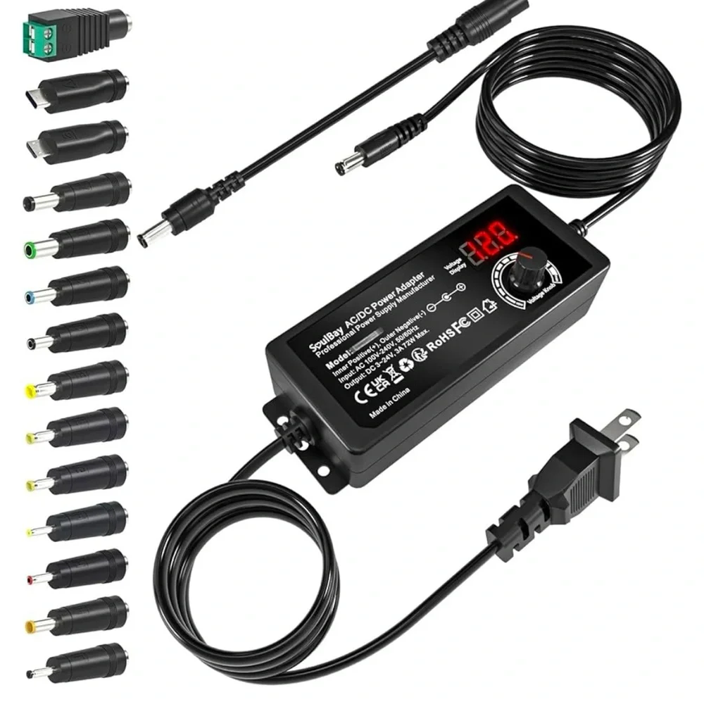 Universal Power Adapter with Multiple Tips - NWOT